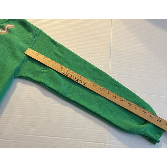 Christmas Holiday Green Sweatshirt Size SMALL Gingerbread Man Candy Cane XMAS - Picture 8 of 9
